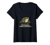 Femme Amateur de Crapaud Amateur de flaque d'eau Professionnelle T-Shirt avec Col en V