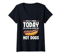 Femme Amateur de hot dogs, ce dont j'ai besoin aujourd'hui, c'est de beaucoup de hot dogs T-Shirt avec Col en V