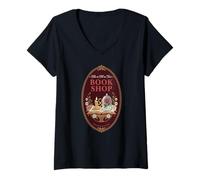 Femme Amateur de Livres de Contes de fées rétro T-Shirt avec Col en V