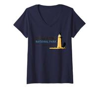Femme Amateur de phares touristiques naturels du Parc National de la Baie de Biscayne T-Shirt avec Col en V