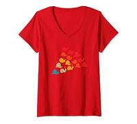 Femme Amateur D'escargots Types De Propriétaires D'escargots Lents T-Shirt avec Col en V, Rouge, M