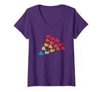 Femme Amateur D'escargots Types De Propriétaires D'escargots Lents T-Shirt avec Col en V, Violet, XL