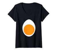 Femme Amateur d'œufs de Poule aux œufs durs T-Shirt avec Col en V