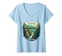 Femme Amateurs d'aventure dans le parc national New River Gorge T-Shirt avec Col en V