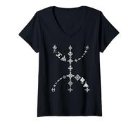 Femme Amazigh Kabyle Berbère Symbole Tifinagh Yaz Tatouage Amazigh T-Shirt avec Col en V