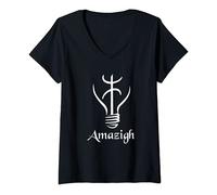Femme Amazigh Light Berbers Tifinagh Sign Culture T-Shirt avec Col en V