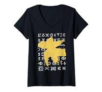 Femme Amazigh Symbole Kabyle Berbère Yaz Tifinagh Tatouage,Amazigh T-Shirt avec Col en V