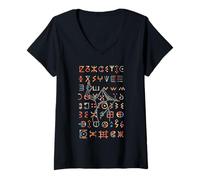 Femme Amazigh Symbole Yaz Héritage Berbère Identité Nord Afrique T-Shirt avec Col en V