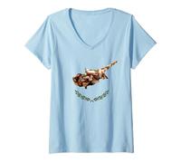 Femme Amazing Foods of the World Humour - Souvlaki de Chypre T-Shirt avec Col en V