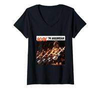 Femme Ambiance de Concert Jailbreak du Groupe de Musique AC/DC '74 T-Shirt avec Col en V