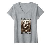 Femme Ambrosio Le Moine Matthew Lewis Gothic Horror Classic T-Shirt avec Col en V