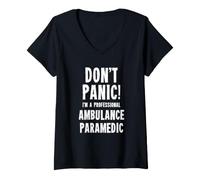 Femme Ambulance ambulancière T-Shirt avec Col en V