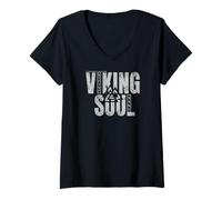 Femme Âme Viking T-Shirt avec Col en V