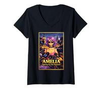 Femme Amelia se Bat pour Notre Futur Union Jack, Angleterre Britannique T-Shirt avec Col en V