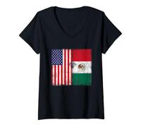 Femme American Citizen Mexican Root Illustration Graphic Designs T-Shirt avec Col en V