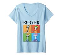 Femme American Dad Roger Disguises Pop Art Cartoon T-Shirt avec Col en V