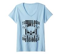 Femme American Flag Skull Bones 4th July Too Cool for British Rule T-Shirt avec Col en V