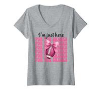 Femme American Football Girl, maman, je suis juste là pour les snacks T-Shirt avec Col en V