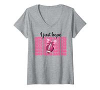 Femme American Football Girl Mom, j'espère juste que les deux équipes s'amuseront T-Shirt avec Col en V
