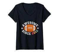 Femme American Football Player Birthday 14 Ans Awesome Since 2012 T-Shirt avec Col en V
