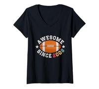 Femme American Football Player Birthday 17 Ans Awesome Since 2009 T-Shirt avec Col en V