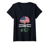 Femme American Grown with Pakistan Roots Pakistani American T-Shirt avec Col en V