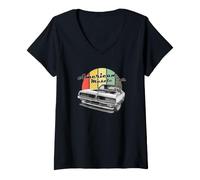 Femme American Muscle Car Vintage Design rétro T-Shirt avec Col en V