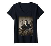 Femme American Music Legend Johnny Cash par Michael Grecco T-Shirt avec Col en V