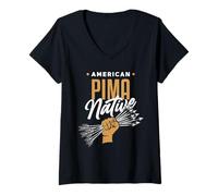 Femme American Pima Native - Poing des flèches - Culture indienne tribu T-Shirt avec Col en V