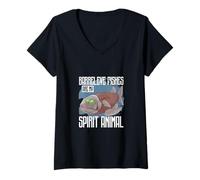 Femme Ames sœurs avec Le Poisson Barreleye T-Shirt avec Col en V