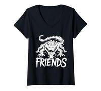 Femme Amis pour la Vie - Amitié Entre Un Alligator et Une Souris T-Shirt avec Col en V