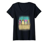 Femme Amitié Best Friends at the Beach T-Shirt avec Col en V