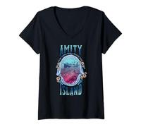 Femme Amity Island Jaws We're Gonna Need A Big Boat T-Shirt avec Col en V