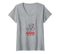 Femme Amore Infinito - Unico Genitore and Fille T-Shirt avec Col en V
