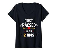 Femme Amour 2 Ans Rencontre Couple Anniversaire de pacs 2 Ans T-Shirt avec Col en V