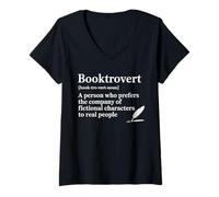 Femme Amour des Livres Lecture Livresque T-Shirt avec Col en V