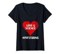 Femme Amour et Science IVF - Embryons puissants - Infertilité T-Shirt avec Col en V