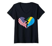 Femme Amour International « Broken Heart » aux États-Unis et au Rwanda T-Shirt avec Col en V