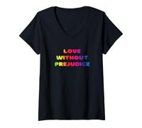 Femme Amour sans préjugés, égalité, amour vivant, éducation, écoute T-Shirt avec Col en V