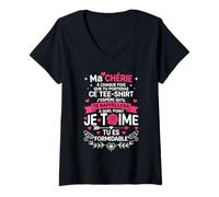 Femme Amoureux Amour Couple Ma Chérie Je t'aime Tu ES Formidable T-Shirt avec Col en V