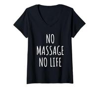 Femme Amoureux de massage, hommes, femmes, enfants, relaxation, thérapeute, bien-être T-Shirt avec Col en V