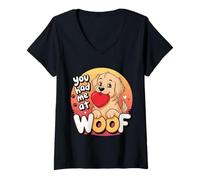 Femme Amoureux des Chiens, tu m'as EU chez Woof T-Shirt avec Col en V