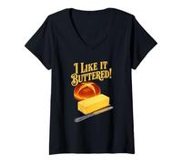 Femme Amoureux du Rouleau beurré T-Shirt avec Col en V