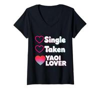 Femme Amoureux Yaoi Pris Seul T-Shirt avec Col en V