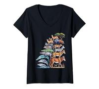 Femme Amphibiens étonnants et Animaux du désert T-Shirt avec Col en V