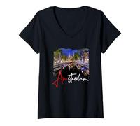 Femme Amsterdam - Pays-Bas/Hollande - Amsterdam T-Shirt avec Col en V