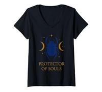 Femme Amulette mystique de l'Égypte pour amoureux des insectes T-Shirt avec Col en V