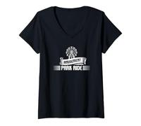 Femme Amusement Park Ride Fun Graphic Carnaval Thème T-Shirt avec Col en V