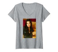 Femme Amy Winehouse, chanteuse Pop T-Shirt avec Col en V