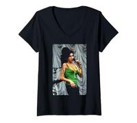 Femme Amy Winehouse en direct à Glastonbury 2007 T-Shirt avec Col en V